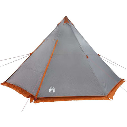 Family Tent Tipi 8-Person Grey and Orange Waterproof