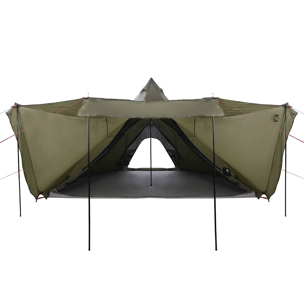 Family Tent Tipi 8-Person Olive Green Waterproof