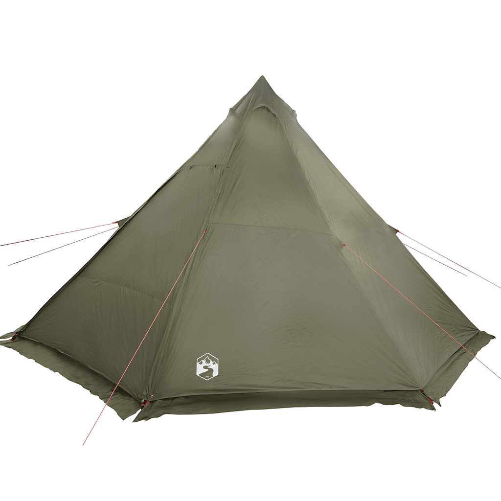 Family Tent Tipi 8-Person Olive Green Waterproof