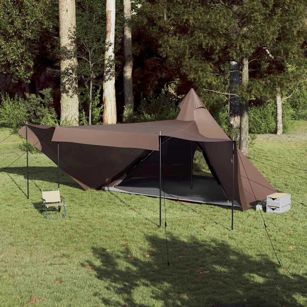 Family Tent Tipi 8-Person Brown Waterproof