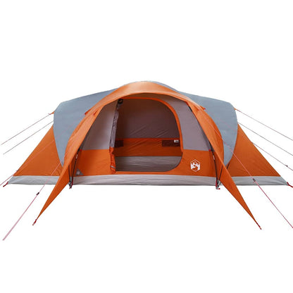 Family Tent Dome 6-Person Grey and Orange Waterproof