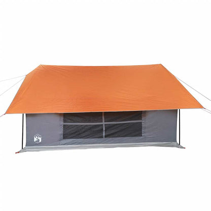 Camping Tent 5-Person Grey and Orange Waterproof