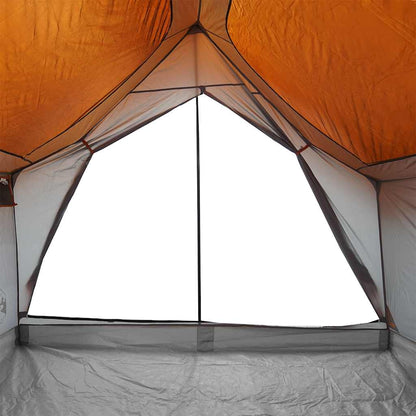 Camping Tent 5-Person Grey and Orange Waterproof