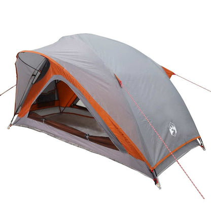 Camping Tent 1-Person Grey and Orange Waterproof