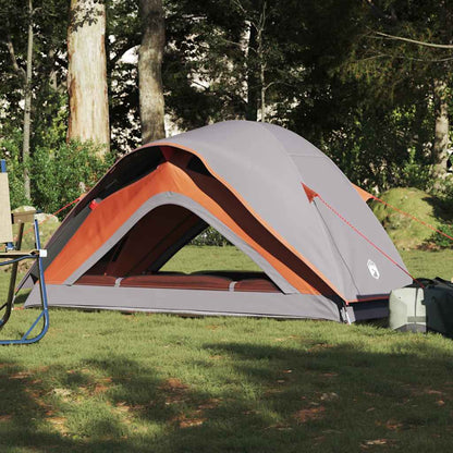 Camping Tent 1-Person Grey and Orange Waterproof