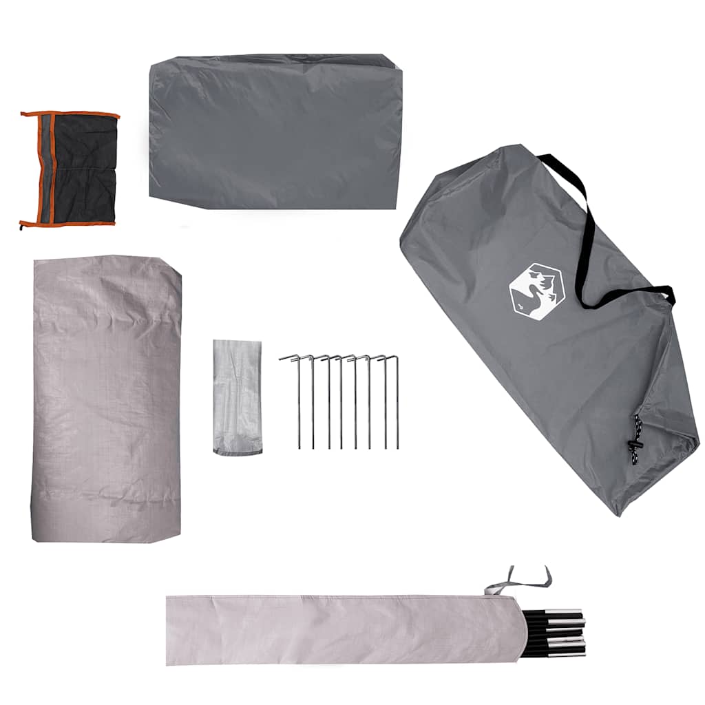 Camping Tent 1-Person Grey and Orange Waterproof