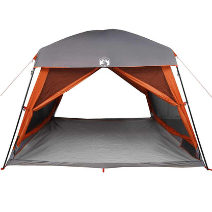 Family Tent Cabin 6-Person Grey and Orange Waterproof