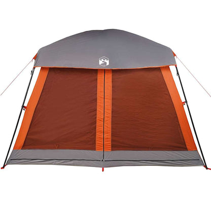 Family Tent Cabin 6-Person Grey and Orange Waterproof
