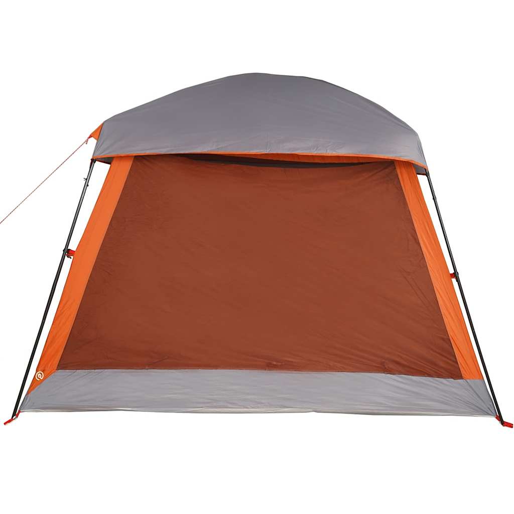 Family Tent Cabin 6-Person Grey and Orange Waterproof