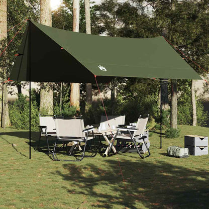 Camping Tarp Olive Green 438x376x212 cm Waterproof