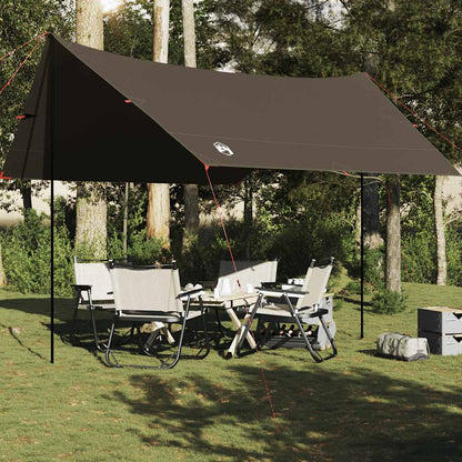 Camping Tarp Brown 438x376x212 cm Waterproof