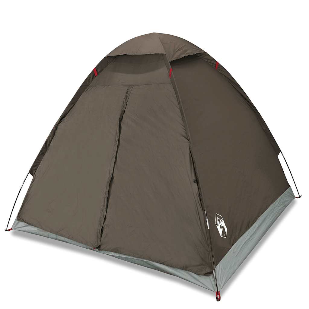 Camping Tent Dome 4-Person Brown Waterproof