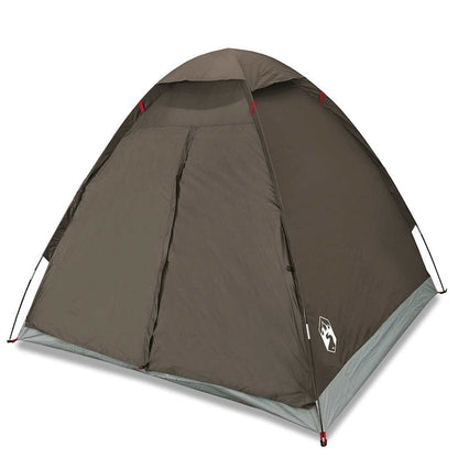 Camping Tent Dome 4-Person Brown Waterproof