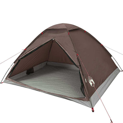 Camping Tent Dome 4-Person Brown Waterproof