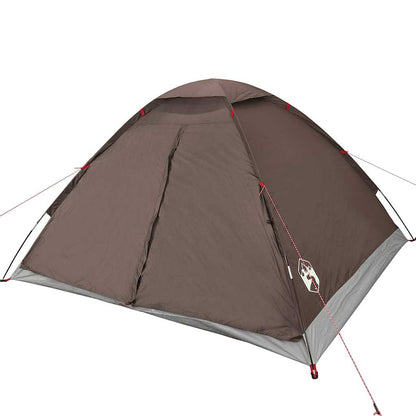 Camping Tent Dome 4-Person Brown Waterproof