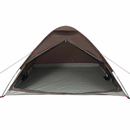 Camping Tent Dome 4-Person Brown Waterproof