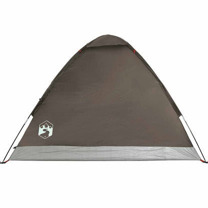 Camping Tent Dome 4-Person Brown Waterproof
