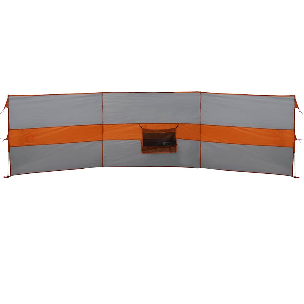 Camping Windbreak Grey and Orange 490x123 cm Waterproof