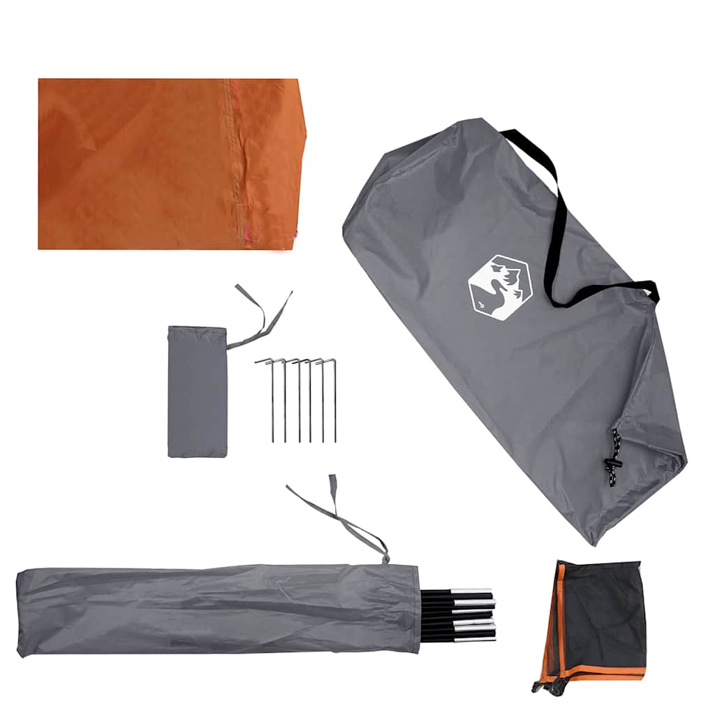 Camping Windbreak Grey and Orange 490x123 cm Waterproof