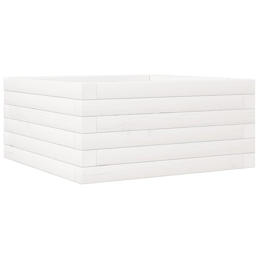 Garden Planter White 50x50x23 cm Solid Wood Pine