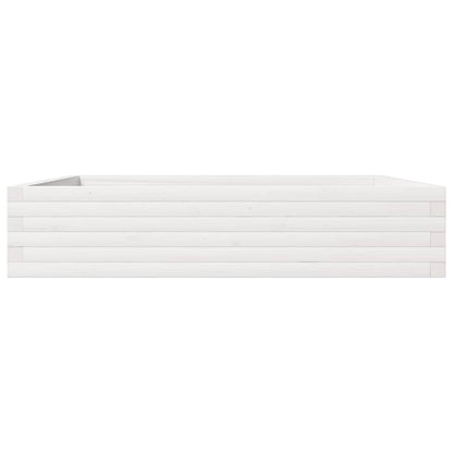 Garden Planter White 110x110x23 cm Solid Wood Pine