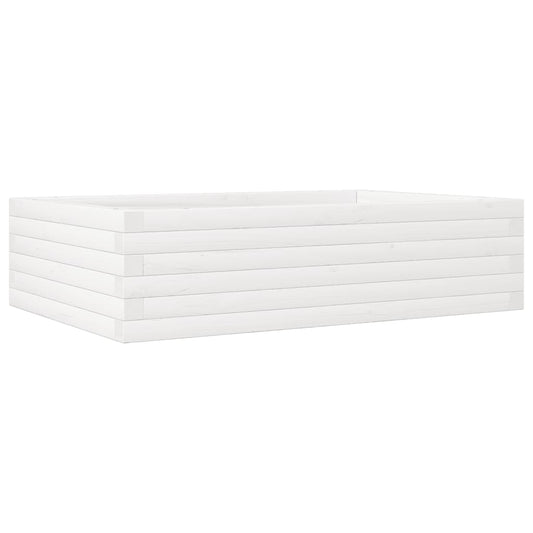Garden Planter White 90x60x23 cm Solid Wood Pine
