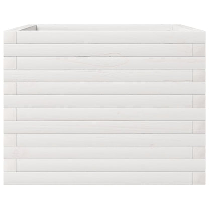 Garden Planter White 60x60x45.5 cm Solid Wood Pine