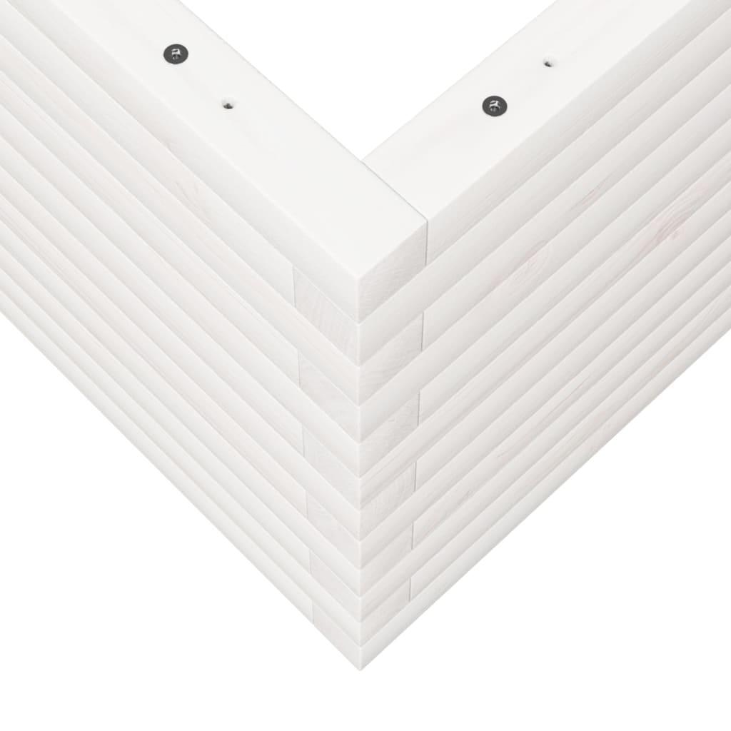 Garden Planter White 70x70x45.5 cm Solid Wood Pine