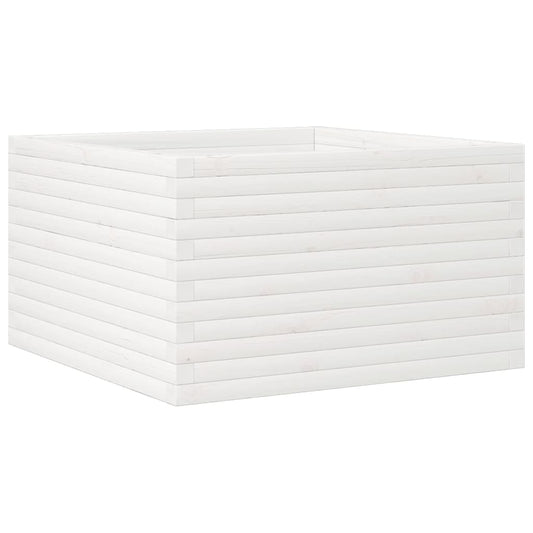 Garden Planter White 80x80x45.5 cm Solid Wood Pine
