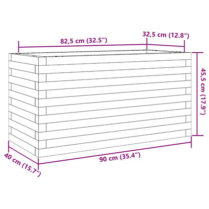 Garden Planter White 90x40x45.5 cm Solid Wood Pine