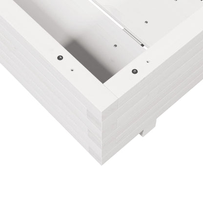 Garden Planter White 80x80x26.5 cm Solid Wood Pine