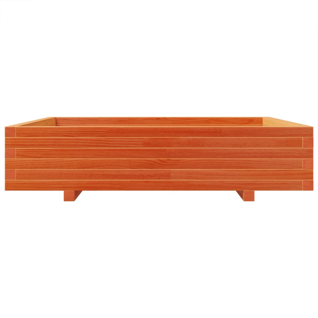 Garden Planter Wax Brown 110x110x26.5 cm Solid Wood Pine