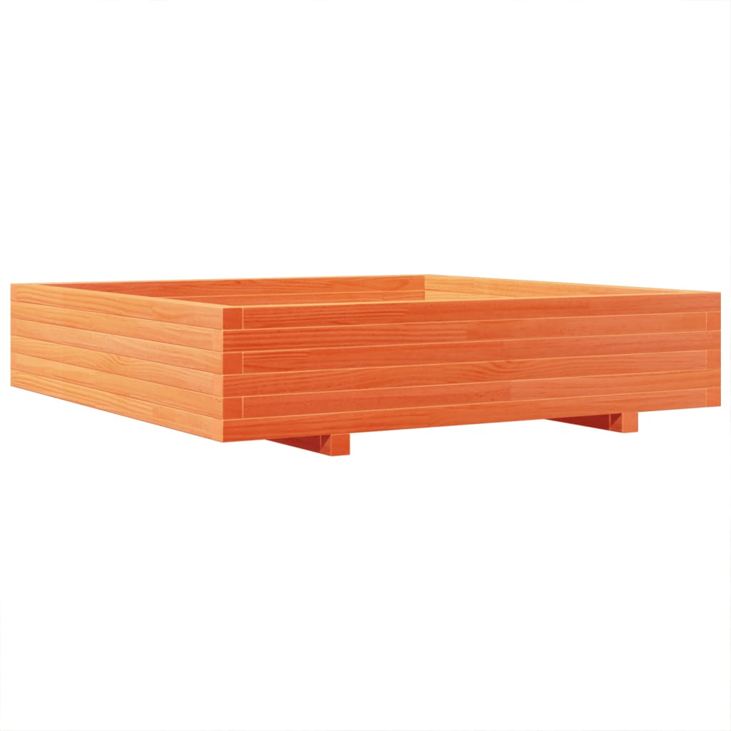 Garden Planter Wax Brown 110x110x26.5 cm Solid Wood Pine