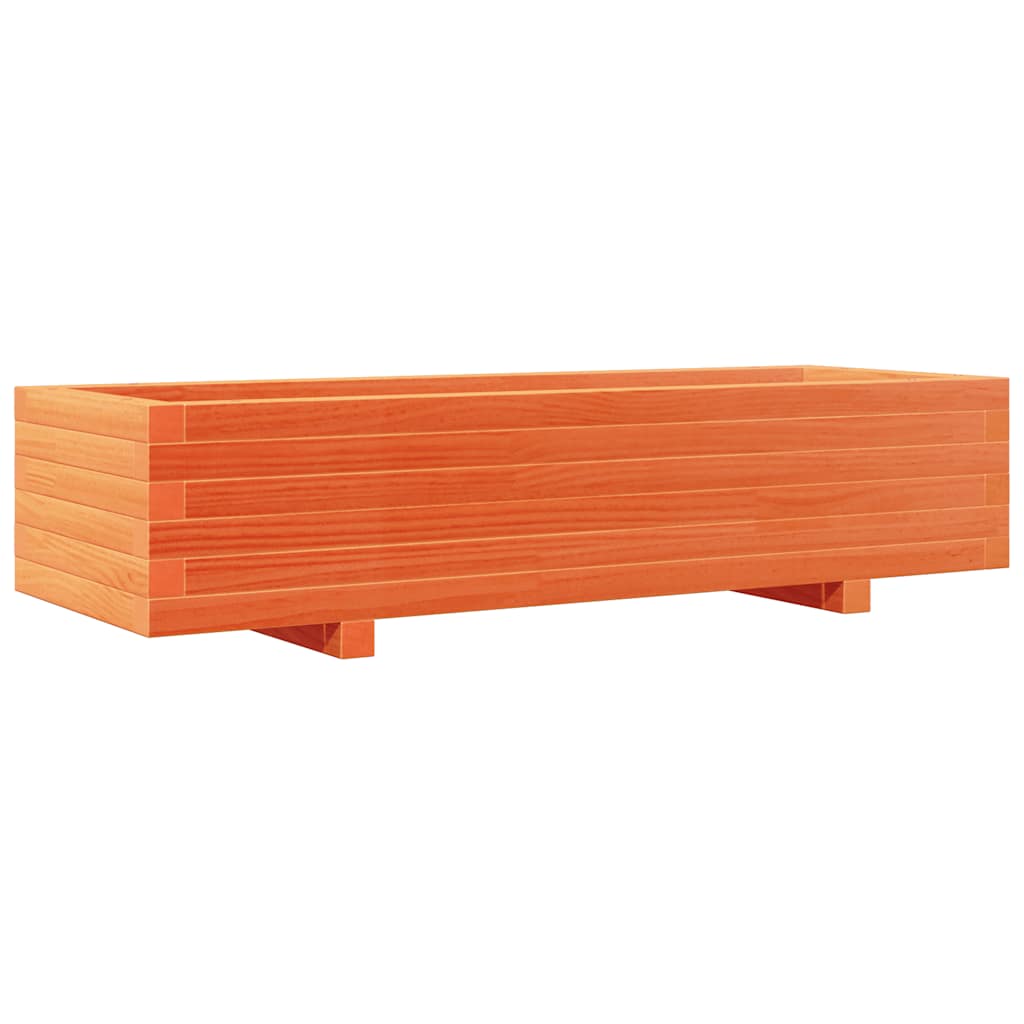 Garden Planter Wax Brown 110x40x26.5 cm Solid Wood Pine