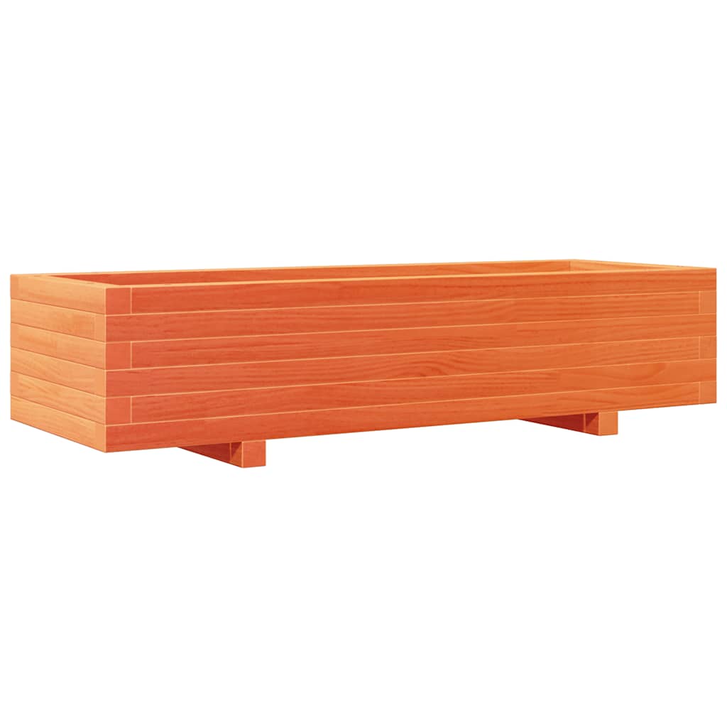 Garden Planter Wax Brown 110x40x26.5 cm Solid Wood Pine