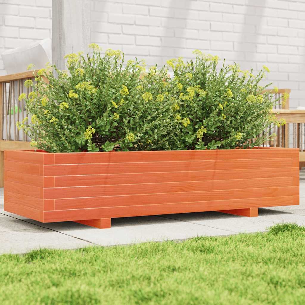 Garden Planter Wax Brown 110x40x26.5 cm Solid Wood Pine
