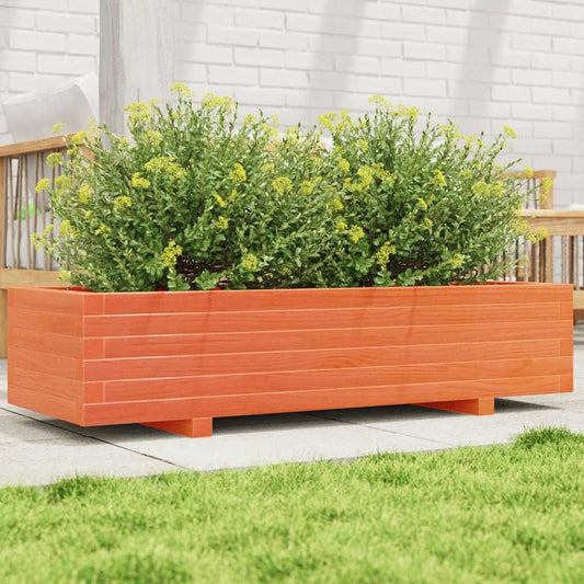Garden Planter Wax Brown 110x40x26.5 cm Solid Wood Pine