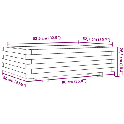 Garden Planter 90x60x26.5 cm Solid Wood Pine