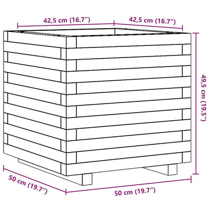 Garden Planter White 50x50x49.5 cm Solid Wood Pine