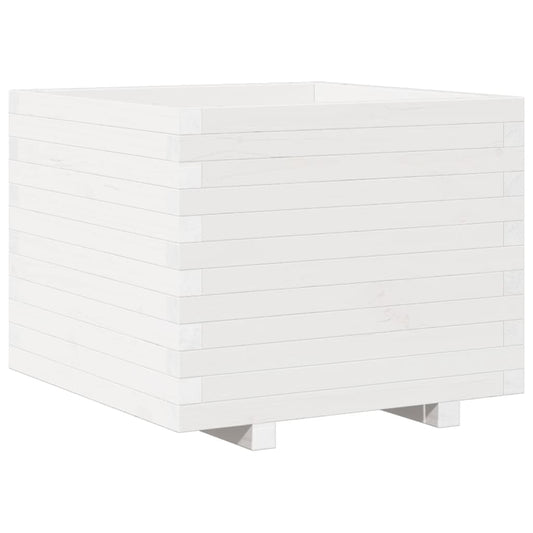 Garden Planter White 60x60x49.5 cm Solid Wood Pine