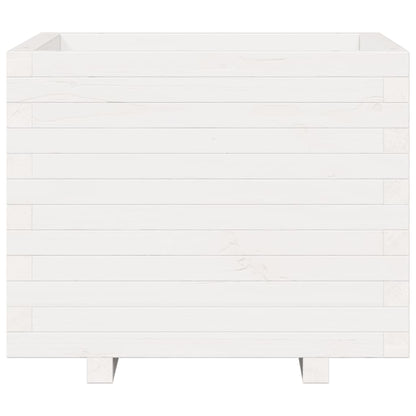 Garden Planter White 60x60x49.5 cm Solid Wood Pine