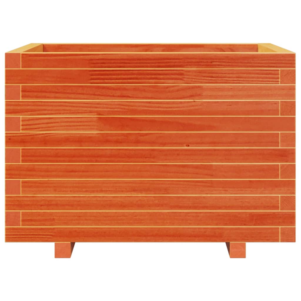 Garden Planter Wax Brown 70x70x49.5 cm Solid Wood Pine