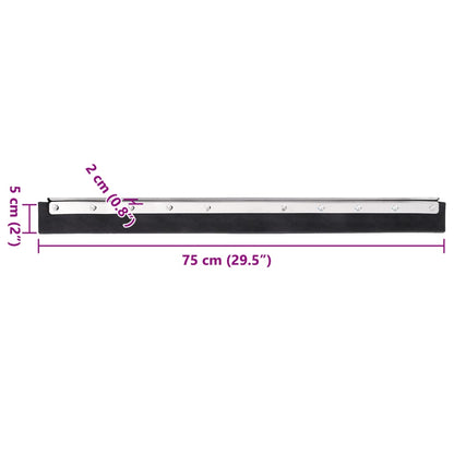 Floor Squeegee Heads 5 pcs 75x2x5 cm Steel and Rubber