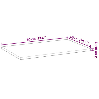 Table Top Rectangular 60x50x2 cm Solid Wood Acacia