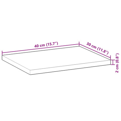 Table Top Rectangular 40x30x2 cm Solid Wood Acacia