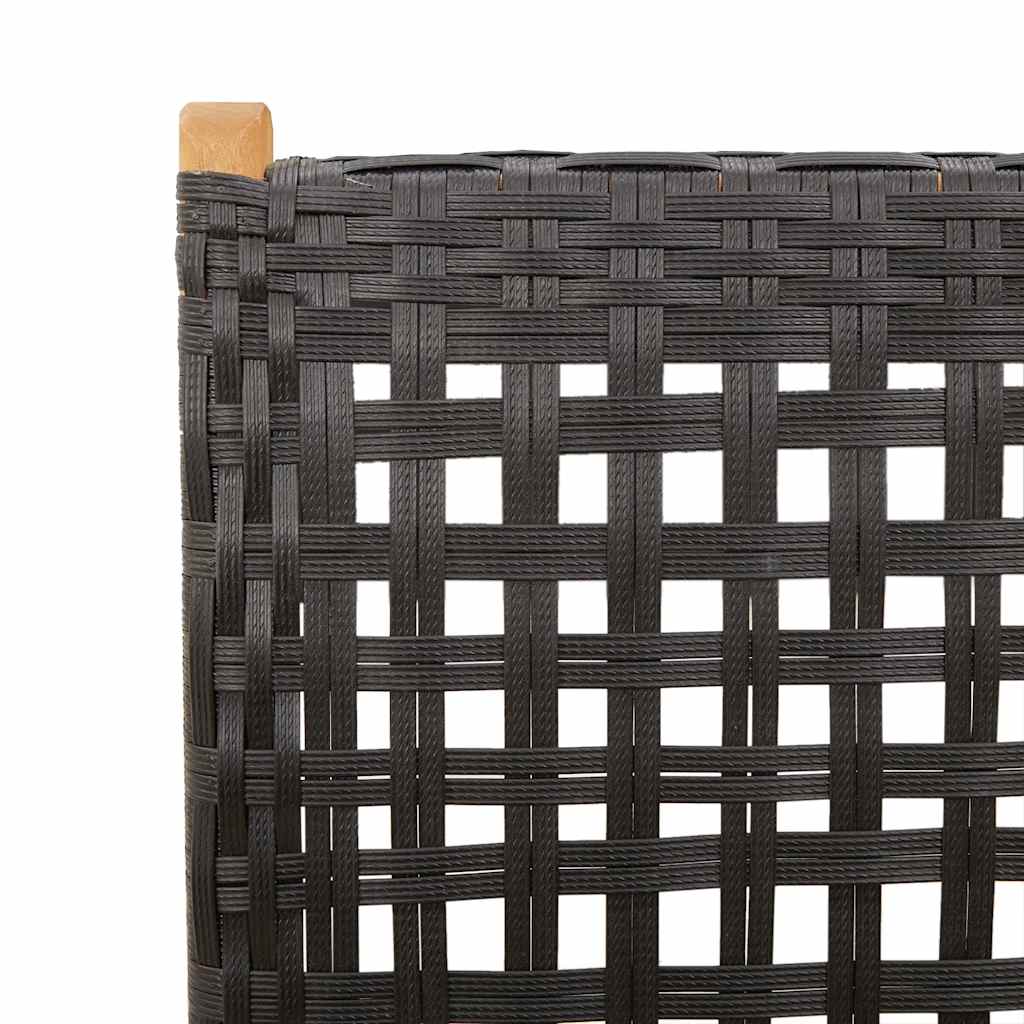 Garden Dining Set | Black | Solid Acacia Wood, PE Rattan | Medium