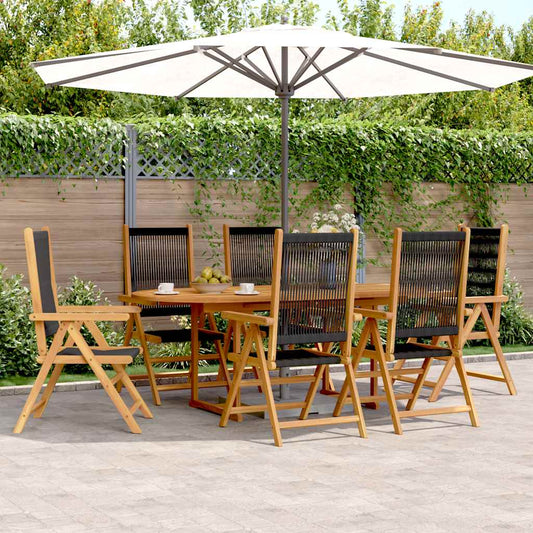 Garden Dining Set | Black | Solid Acacia wood | Medium