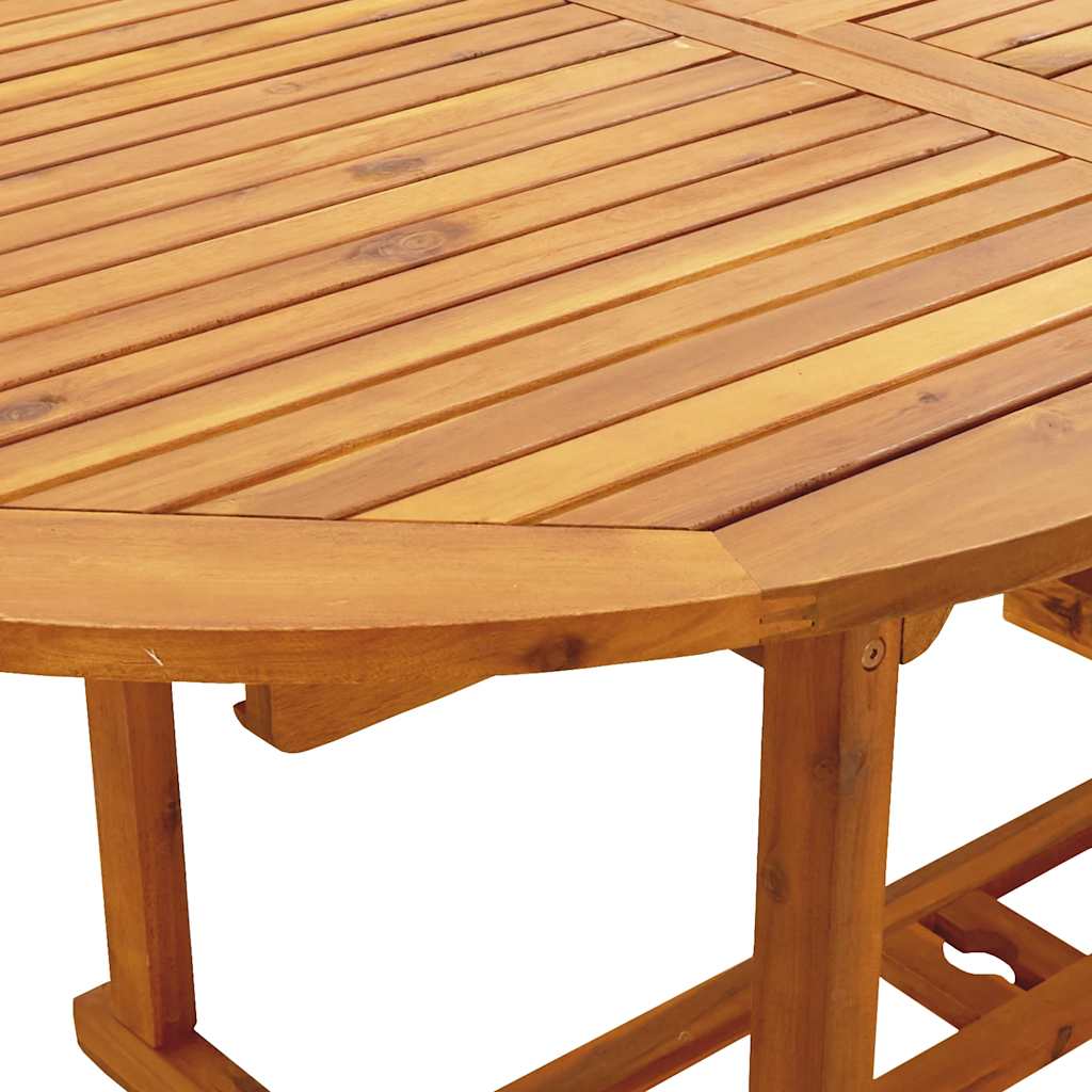 7 Piece Garden Dining Set Cream White Fabric and Solid Wood