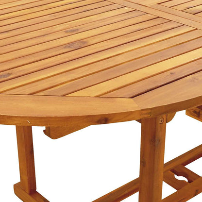 7 Piece Garden Dining Set Cream White Fabric and Solid Wood