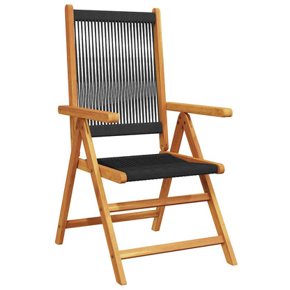 Garden Dining Set | Black | Solid acacia wood, Polypropylene | Large